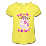 Mädchen-T-Shirt mit Raffungen - Gelb