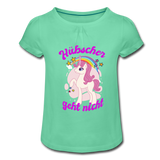 Mädchen-T-Shirt mit Raffungen - Mintgrün